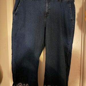 Style & Co. Dark Blue Embroidered Jeans